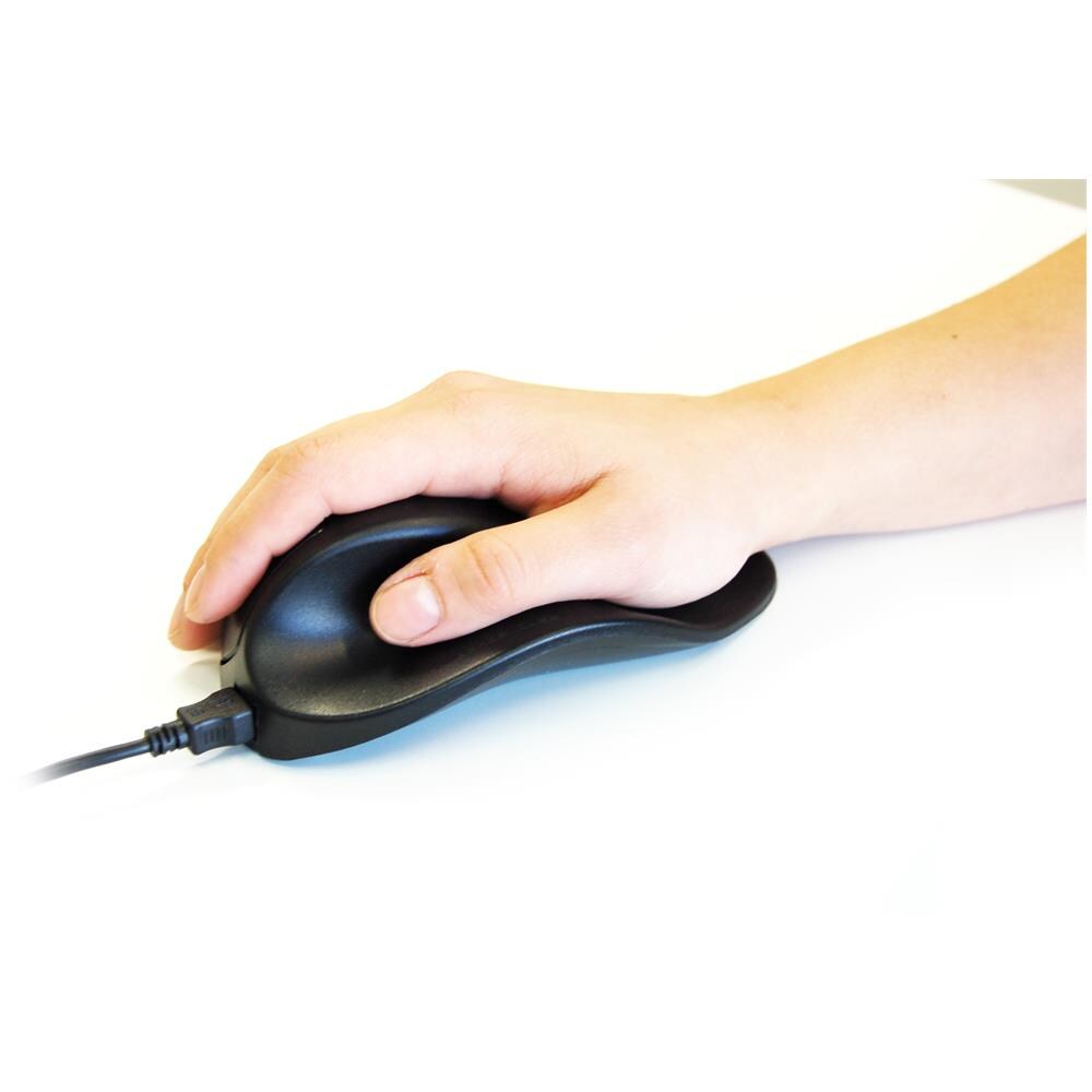 HandShoeMouse, USB, BlueTrack, Ufficio, Nero, Mano destra, Cavo - Foto 1